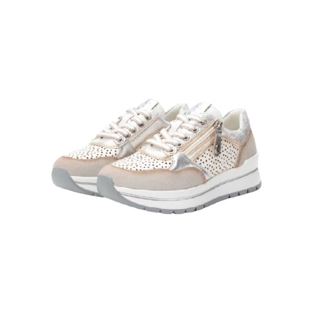 Xti 143729 sneakers donna in similpelle e camoscio bianco grigio