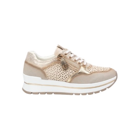 Xti 143729 sneakers donna in similpelle e camoscio beige