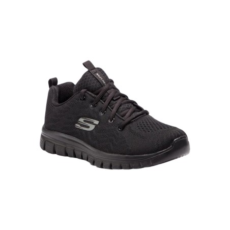 Skechers 12615/BBK sneakers donna in tessuto nero