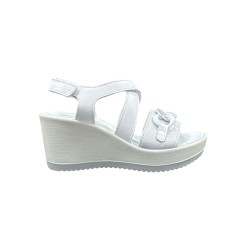 Enval Soft 7784422 sandali donna in pelle bianco silver