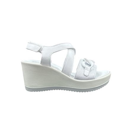 Enval Soft 7784422 sandali donna in pelle bianco silver