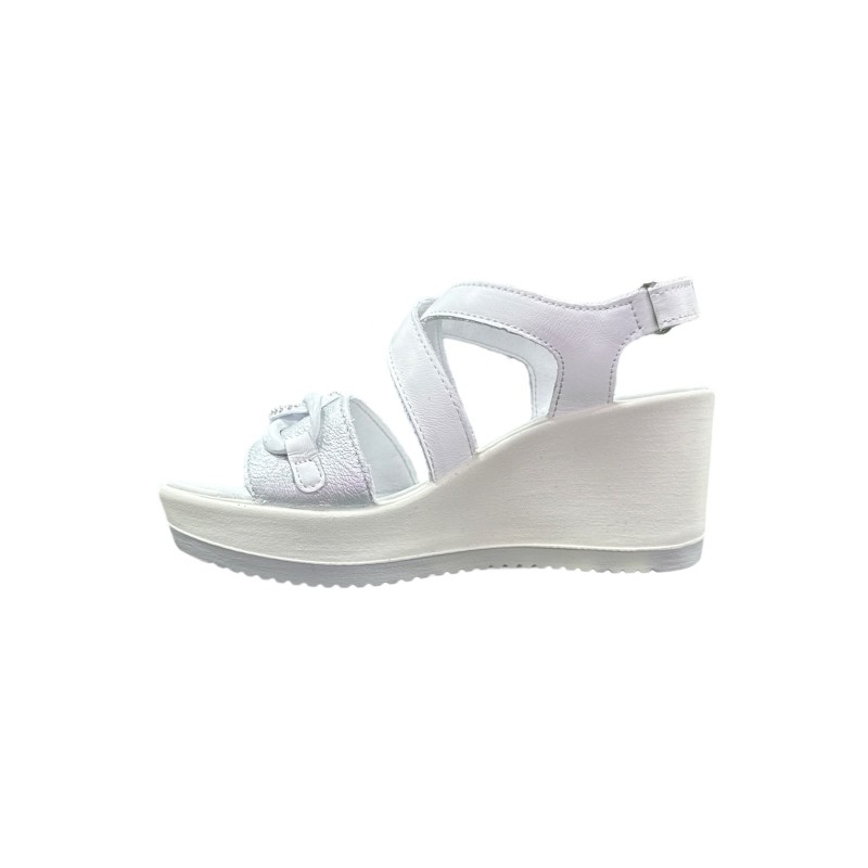 Enval Soft 7784422 sandali donna in pelle bianco silver