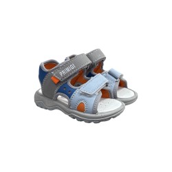 Primigi 7869222 sandali bambino in pelle nabuk celeste multicolor