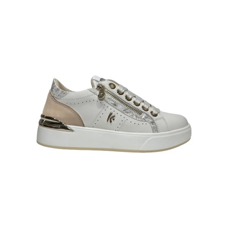 Keys K-10541 sneakers donna in pelle bianco cipria
