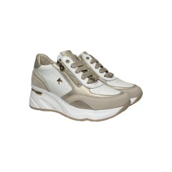 Keys K-10591 sneakers donna in pelle beige avorio platino 2