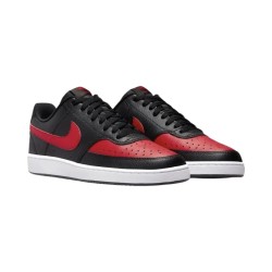 NIKE Court Vision DV6488 001 sneakers uomo in similpelle rosso e nero