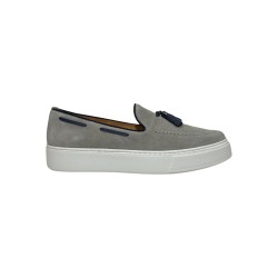 EXTON 511 mocassini uomo in camoscio grigio 2