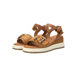 Carmela 162227 sandali donna in tessuto camel 2