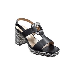 Queen Helena ZM9953 sandali donna in similpelle nero 2
