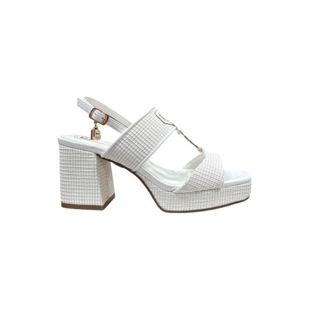 Laura Biagiotti 9062 sandali donna in rafia bianco