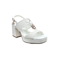 Laura Biagiotti 9062 sandali donna in rafia bianco 2
