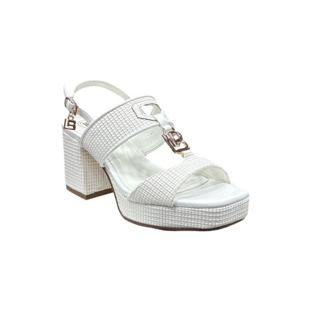 Laura Biagiotti 9062 sandali donna in rafia bianco
