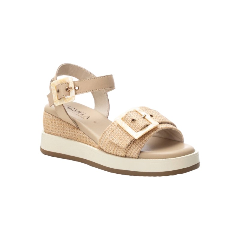 Carmela 162227 sandali donna in tessuto beige