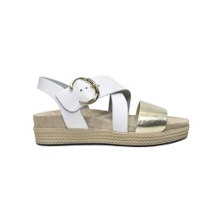 Igi&Co 7670000 sandali donna in pelle laminata bianco platino