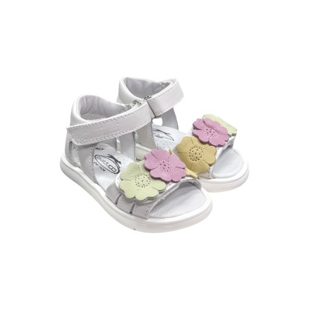 Balducci CITA6965B sandali bambina in vera pelle bianco/multicolor