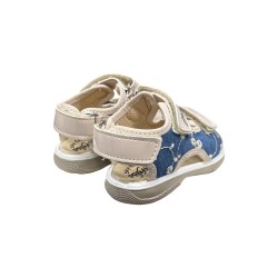Primigi 7862555 sandali bambina in vernice beige e tessuto jeans 2