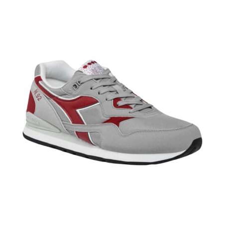 Diadora N.92  101.173169 01 75067 sneakers uomo in camoscio grigio e rosso
