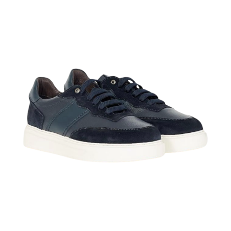 EXTON 151 sneakers uomo in pelle e camoscio blu