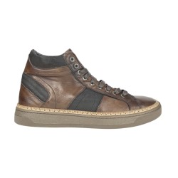 EXTON 876 sneakers uomo in pelle testa di moro