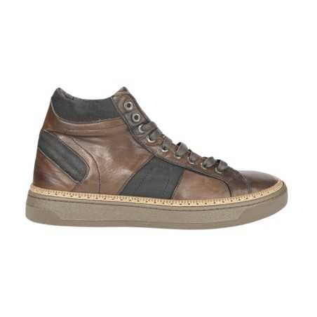 EXTON 876 sneakers uomo in pelle testa di moro
