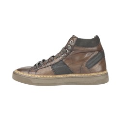 EXTON 876 sneakers uomo in pelle testa di moro 2
