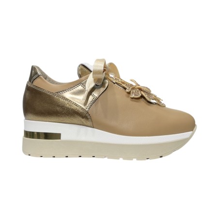 COMART 9B5181 sneakers donna in pelle color camel