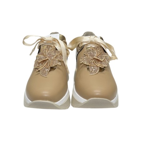 COMART 9B5181 sneakers donna in pelle color camel