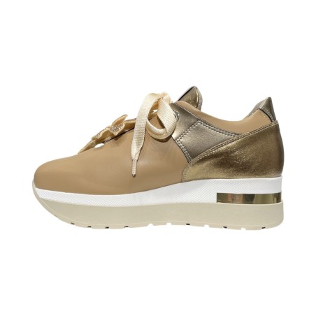 COMART 9B5181 sneakers donna in pelle color camel