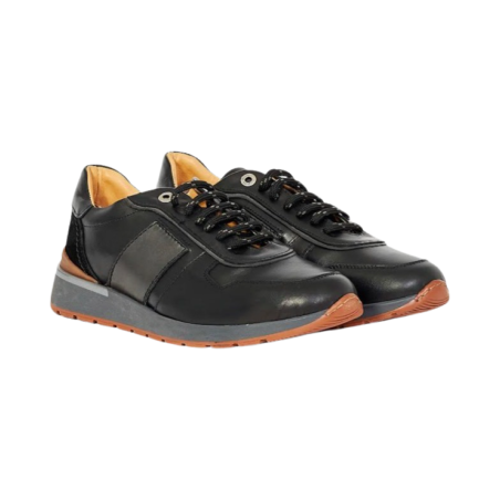 EXTON 488 sneakers uomo in pelle color nero e grigio