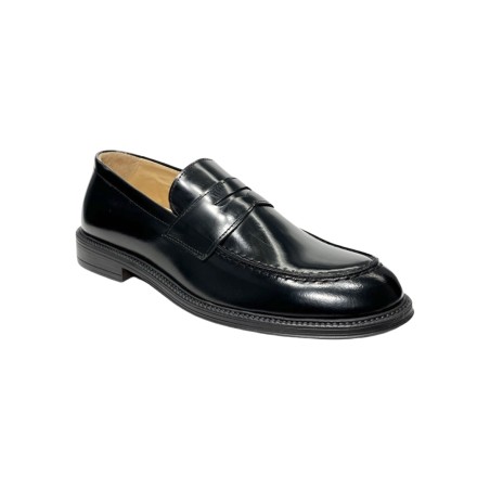 EXTON 572 mocassini uomo in pelle abrasivato nero