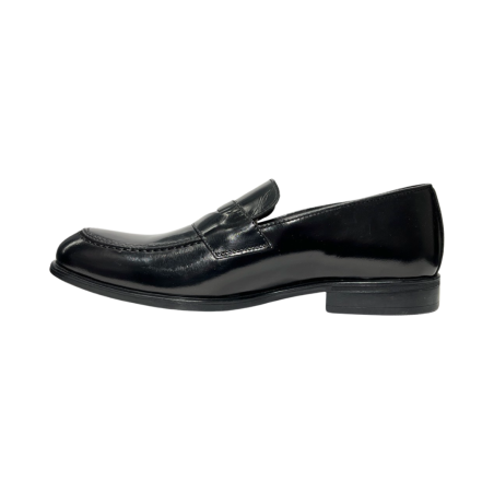 EXTON 1396 mocassini uomo in pelle abrasivata nero