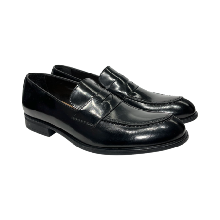 EXTON 1396 mocassini uomo in pelle abrasivata nero