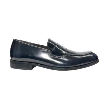 EXTON 1396 mocassini uomo in pelle abrasivata blu