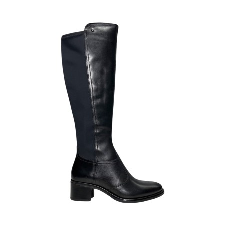 KEYS K-8533 stivali donna in pelle e tessuto nero