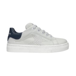 Balducci Kids BUTT1833 sneakers bambino in pelle bianco e blu