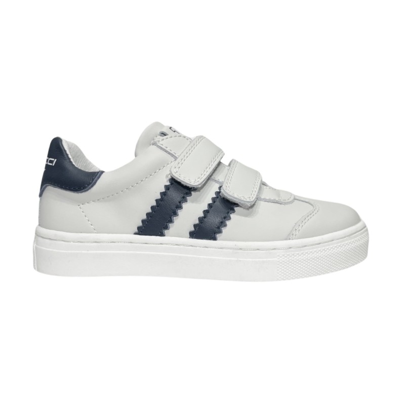 Balducci BUTT1841 sneakers bambino in pelle bianco e blu