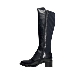 KEYS K-8533 stivali donna in pelle e tessuto nero 2