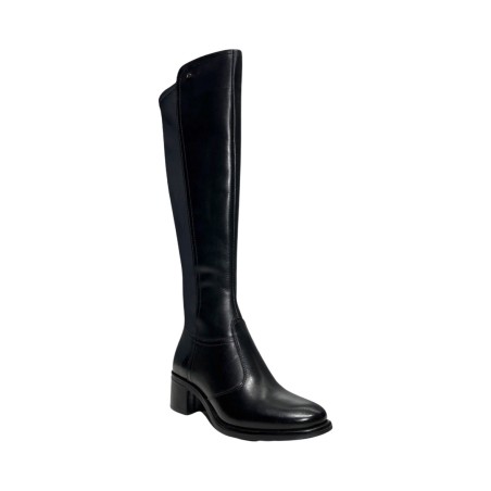 KEYS K-8533 stivali donna in pelle e tessuto nero