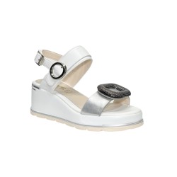 Keys K-9670 sandali donna in pelle color argento/bianco 2