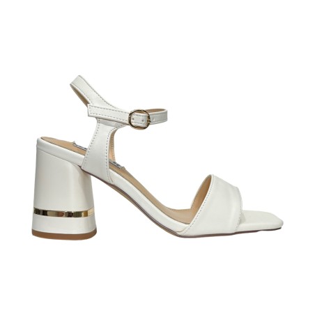 KEYS K-9431 sandali donna con tacco in pelle bianco