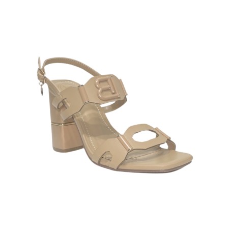 LAURA BIAGIOTTI 8539 sandali donna con tacco in pelle beige