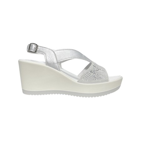 ENVAL SOFT 5786011 sandali donna con rialzo in pelle argento