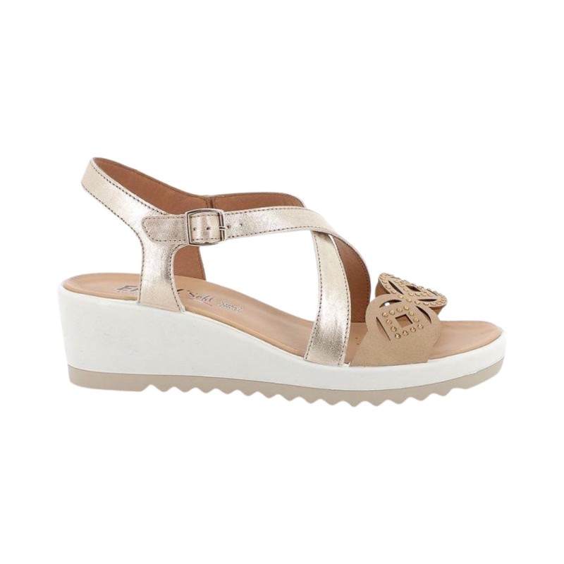 Enval Soft 5781233 sandali donna in pelle color sabbia/oro