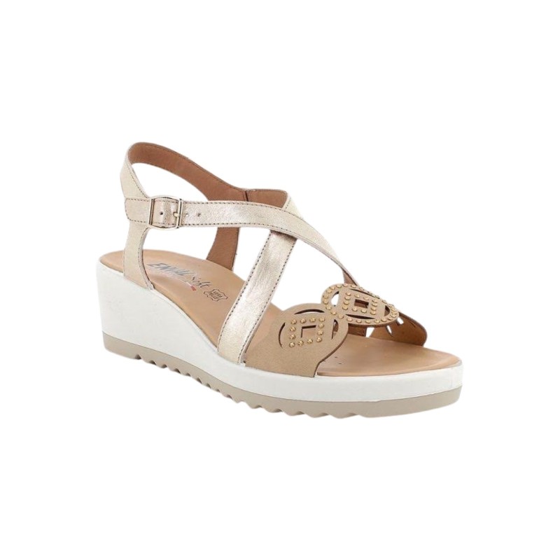 ENVAL SOFT 5781233 sandali donna con rialzo in pelle color sabbia