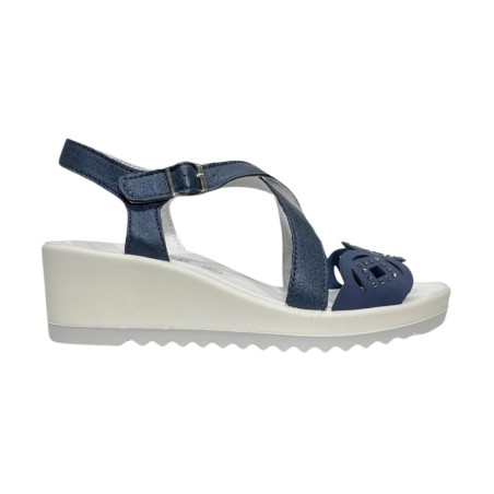 ENVAL SOFT 5781211 sandali donna con rialzo in pelle color jeans