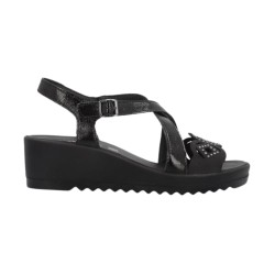 ENVAL SOFT 5781200 sandali donna con rialzo in vernice nero