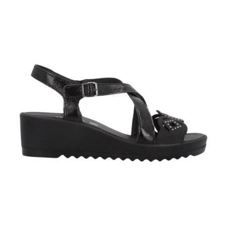 ENVAL SOFT 5781200 sandali donna con rialzo in vernice nero