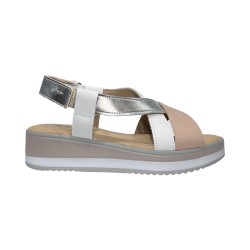 Igi&Co 5685311 sandali donna in pelle argento bianco e nude