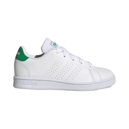 Adidas Advantage K GY6995 sneakers unisex in pelle bianco e verde