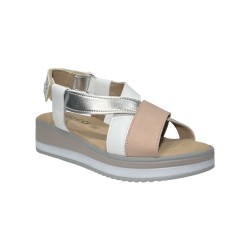Igi&Co 5685311 sandali donna in pelle argento bianco e nude 2